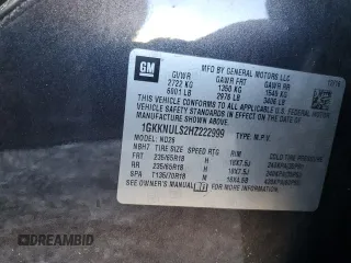 2017 GMC Acadia SLT z VIN 1GKKNULS2HZ222999, wystawiony jako Copart lot #57232675 z przebiegiem Nie podano mil oraz Nie do naprawy • Non repairable. Historia ofert i sprzedaży dostępna na DreamBid. Obrazek 13.