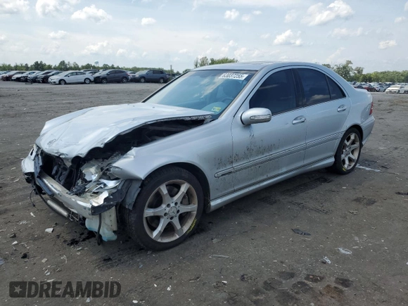 2007 Mercedes-Benz C 230 Sport with VIN WDBRF52H97A923151, listed as a Copart auction lot 63037255 with 196,893 mi miles and Salvage title. Bid and sale history available at DreamBid. Image 1.