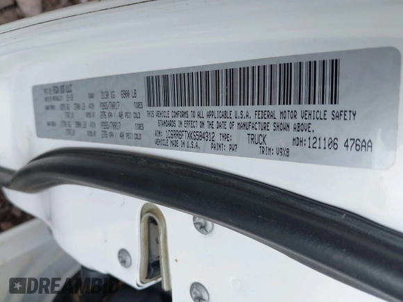 2019 Ram 1500 Classic Express with VIN 1C6RR6FTXKS584312, listed as a IAAI auction lot 41167262 with 159,460 mi miles. Bid and sale history available at carsss.com. Image 9.