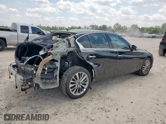 2020 Infiniti Q50 Luxe with VIN JN1EV7AR1LM250957, listed as a Copart auction lot 59308225 with 51,606 mi miles and Salvage title. Bid and sale history available at DreamBid. Image 3.