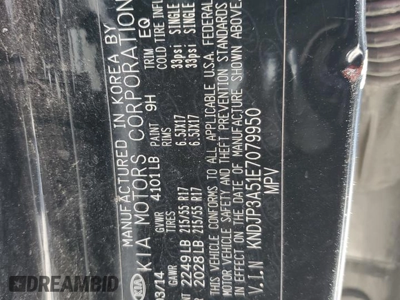 2014 Kia Soul + with VIN KNDJP3A51E7079950, listed as a Copart auction lot 49384835 with 156,528 mi miles and Clean Title. Bid and sale history available at DreamBid. Image 12.