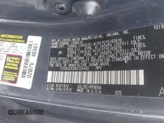 2008 Toyota Sienna with VIN 5TDZK23C08S154493, listed as a IAAI auction lot 42014413 with 220,477 mi miles and . Bid and sale history available at DreamBid. Image 9.