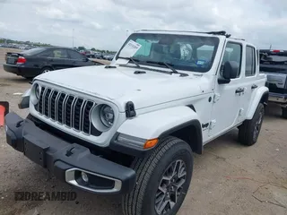 2025 Jeep Wrangler Sahara with VIN 1C4PJXEN1SW528297, listed as a IAAI auction lot 42131265 with 7,167 mi miles and . Bid and sale history available at DreamBid. Image 2.