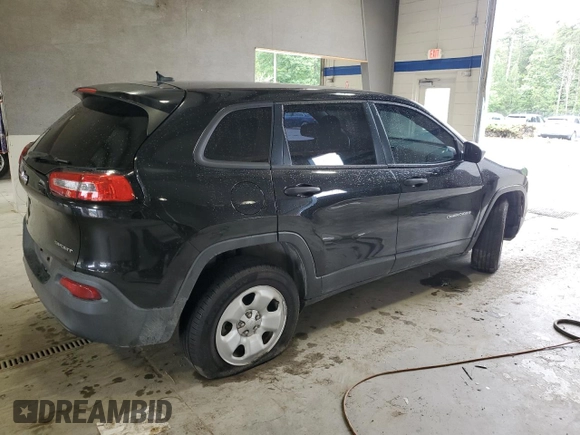2016 Jeep Cherokee Sport with VIN 1C4PJMAB9GW121474, listed as a Copart auction lot 62475455 with 128,939 mi miles and Salvage title. Bid and sale history available at DreamBid. Image 3.