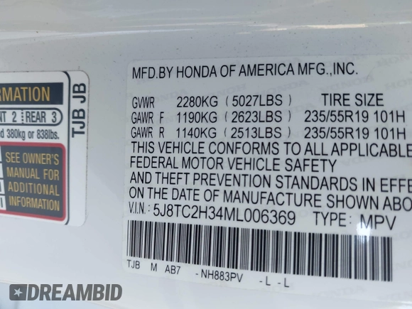 2021 Acura RDX с VIN 5J8TC2H34ML006369, выставлен на аукционе IAAI как лот 42083689 с пробегом 17 453 миль миль и . История ставок и продаж доступна на DreamBid. Изображение 9.