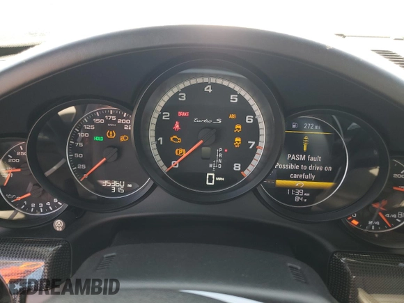2014 Porsche 911 Turbo with VIN WP0AD2A92ES167652, listed as a Copart auction lot 75422514 with 35,360 mi miles and Salvage Title. Bid and sale history available at carsss.com. Image 9.