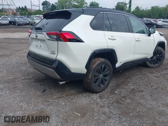 2022 Toyota RAV4 Hybrid XSE with VIN 4T3E6RFV6NU084601, listed as a IAAI auction lot 42377887 with 81,084 mi miles and . Bid and sale history available at DreamBid. Image 4.