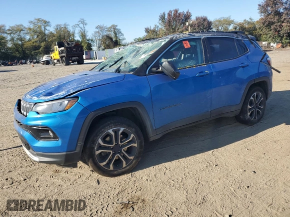 2022 Jeep Compass (RED) Edition with VIN 3C4NJDCB9NT224014, listed as a Copart auction lot 76982274 with 46,062 mi miles and Salvage title. Bid and sale history available at DreamBid. Image 1.
