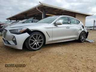 2019 Genesis G70 2.0T Advanced with VIN KMTG44LA8KU040192, listed as a Copart auction lot 43606685 with 72,876 mi miles and Salvage Title. Bid and sale history available at carsss.com. Image 1.