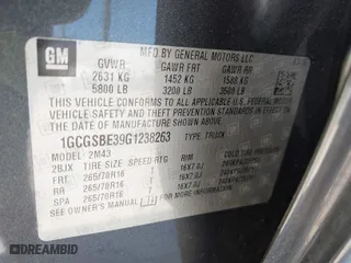 2016 Chevrolet Colorado 2WD WT with VIN 1GCGSBE39G1238263, listed as a IAAI auction lot 41825338 with 107,203 mi miles. Bid and sale history available at carsss.com. Image 9.
