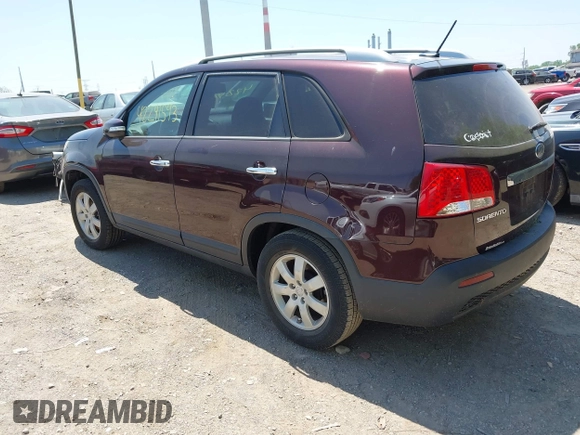 2012 Kia Sorento LX with VIN 5XYKT4A27CG195861, listed as a IAAI auction lot 42241593 with 175,282 mi miles and . Bid and sale history available at carsss.com. Image 3.