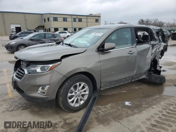 2018 Chevrolet Equinox LT z VIN 3GNAXJEV6JS504130, wystawiony jako Copart lot #87847015 z przebiegiem Nie podano mil oraz Szkoda całkowita • Salvage title. Historia ofert i sprzedaży dostępna na DreamBid. Obrazek 1.