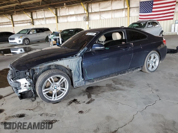 2014 BMW 4 Series 428i with VIN WBA3N3C55EF711010, listed as a Copart auction lot 59377495 with 135,994 mi miles and Salvage title. Bid and sale history available at DreamBid. Image 1.