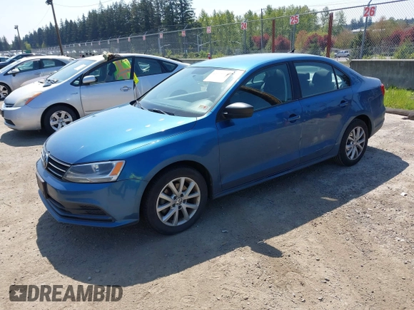 2015 Volkswagen Jetta Sedan 1.8T SE with VIN 3VWD17AJ1FM270114, listed as a IAAI auction lot 42128816 with 111,701 mi miles. Bid and sale history available at carsss.com. Image 2.