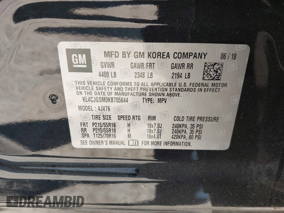 2019 Buick Encore Essence with VIN KL4CJGSM0KB705644, listed as a IAAI auction lot 41455513 with 19,720 mi miles. Bid and sale history available at carsss.com. Image 9.