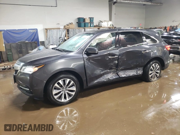 2014 Acura MDX Technology with VIN 5FRYD4H61EB028839, listed as a Copart auction lot 48285235 with 117,281 mi miles and Salvage title. Bid and sale history available at DreamBid. Image 1.