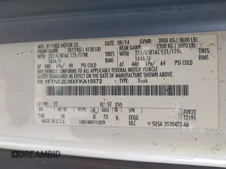2015 Ford Transit Cargo with VIN 1FTNE2CMXFKA15572, listed as a IAAI auction lot 41566311 with 276,750 mi miles and . Bid and sale history available at carsss.com. Image 9.