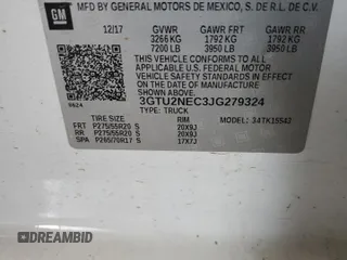 2018 GMC Sierra 1500 SLT z VIN 3GTU2NEC3JG279324, wystawiony jako Copart lot #52692245 z przebiegiem 112 974 mil mil oraz Szkoda całkowita • Salvage title. Historia ofert i sprzedaży dostępna na DreamBid. Obrazek 12.