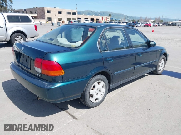 1998 Honda Civic EX with VIN JHMEJ8647WS001024, listed as a IAAI auction lot 41956420 with 198,954 mi miles. Bid and sale history available at carsss.com. Image 4.