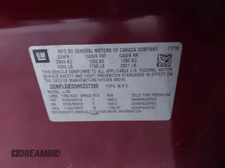 2017 Chevrolet Equinox Premier with VIN 2GNFLGE33H6237086, listed as a IAAI auction lot 41682712 with 106,809 mi miles. Bid and sale history available at carsss.com. Image 9.