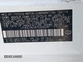 2014 Lexus GS 350 with VIN JTHCE1BL4E5023639, listed as a IAAI auction lot 42552751 with 174,317 mi miles and . Bid and sale history available at DreamBid. Image 9.