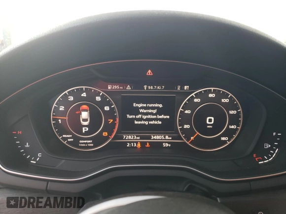 2018 Audi A5 Sportback Premium Plus with VIN WAUENCF57JA010545, listed as a Copart auction lot 42618524 with 72,823 mi miles. Bid and sale history available at carsss.com. Image 9.