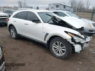2016 Infiniti QX70 with VIN JN8CS1MW5GM400123, listed as a IAAI auction lot 41719086 with 35,171 mi miles and . Bid and sale history available at DreamBid. Image 1.