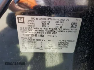 2016 GMC Terrain SLE with VIN 2GKFLTE38G6184695, listed as a Copart auction lot 52087925 with 80,641 mi miles and Salvage Title. Bid and sale history available at DreamBid. Image 14.