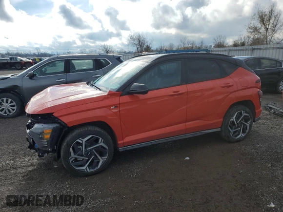 2025 Hyundai Kona Limited with VIN KM8HECA39SU193304, listed as a Copart auction lot 81146144 with 4,411 mi miles and Salvage Title. Bid and sale history available at DreamBid. Image 1.