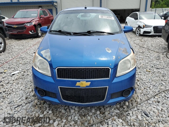2009 Chevrolet Aveo 1LT with VIN KL1TD66E79B622286, listed as a Copart auction lot 56113094 with 96,075 mi miles and Salvage title. Bid and sale history available at DreamBid. Image 5.