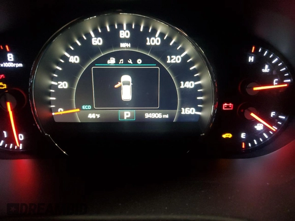 2018 Kia Sorento EX with VIN 5XYPHDA56JG384886, listed as a Copart auction lot 44422595 with 94,906 mi miles and Salvage Title. Bid and sale history available at carsss.com. Image 9.