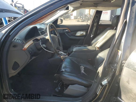 2001 Mercedes-Benz S-Class with VIN WDBNG70J61A199696, listed as a Copart auction lot 46324395 with 0 mi miles and Salvage Title. Bid and sale history available at carsss.com. Image 7.