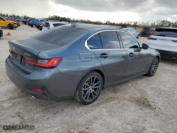 2020 BMW 3 Series 330i with VIN WBA5R1C07LFH54334, listed as a Copart auction lot 85348774 with 107,559 mi miles and Salvage Title. Bid and sale history available at carsss.com. Image 3.