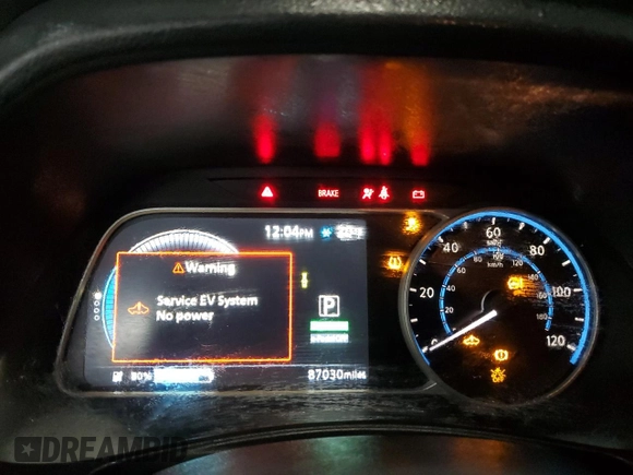 2018 Nissan LEAF S with VIN 1N4AZ1CPXJC301647, listed as a Copart auction lot 44814285 with 87,030 mi miles and Salvage Title. Bid and sale history available at DreamBid. Image 9.