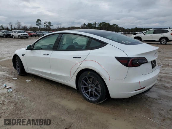 2022 Tesla Model 3 Long Range with VIN 5YJ3E1EB9NF167318, listed as a Copart auction lot 43235155 with 54,167 mi miles and Salvage Title. Bid and sale history available at carsss.com. Image 2.