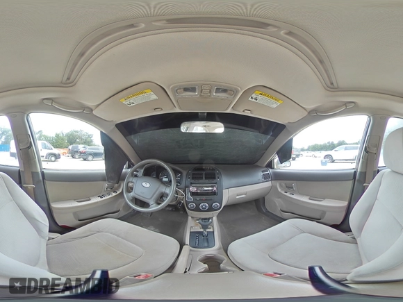 2009 Kia Spectra EX with VIN KNAFE221X95648679, listed as a Copart auction lot 55967485 with 182,740 mi miles and Non Repairable. Bid and sale history available at DreamBid. Image 15.
