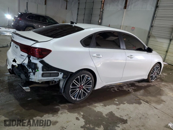2022 Kia Forte GT with VIN 3KPF44AC3NE477602, listed as a Copart auction lot 45660375 with 77,397 mi miles and Salvage Title. Bid and sale history available at carsss.com. Image 3.