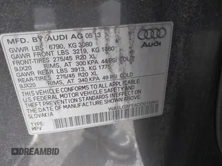 2013 Audi Q7 3.0T Premium Plus with VIN WA1LGAFE5DD015944, listed as a IAAI auction lot 42027361 with 133,940 mi miles. Bid and sale history available at carsss.com. Image 9.