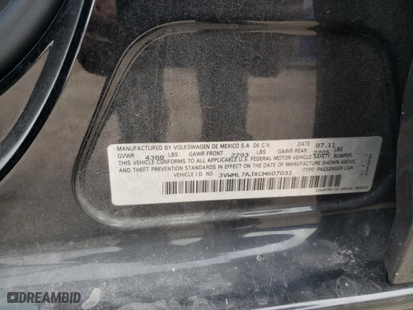 2012 Volkswagen Jetta SportWagen TDI w/Sunroof & Nav with VIN 3VWML7AJXCM607031, listed as a Copart auction lot 77753454 with 124,103 mi miles and Salvage Title. Bid and sale history available at carsss.com. Image 13.