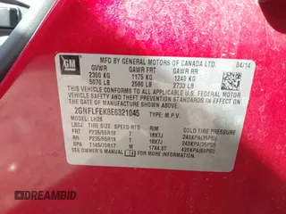 2014 Chevrolet Equinox LT with VIN 2GNFLFEK8E6321045, listed as a IAAI auction lot 41859086 with 64,978 mi miles. Bid and sale history available at carsss.com. Image 9.