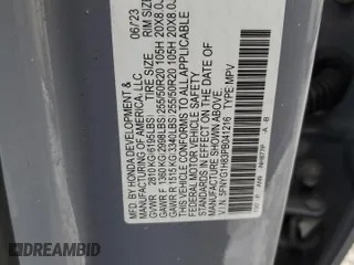 2023 Honda Pilot Elite with VIN 5FNYG1H83PB041216, listed as a Copart auction lot 84077974 with 21,257 mi miles and Salvage Title. Bid and sale history available at carsss.com. Image 13.
