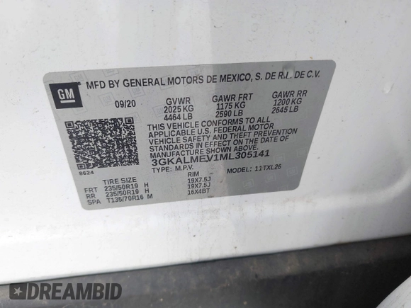 2021 GMC Terrain SLE with VIN 3GKALMEV1ML305141, listed as a IAAI auction lot 42481381 with 85,908 mi miles and . Bid and sale history available at DreamBid. Image 9.