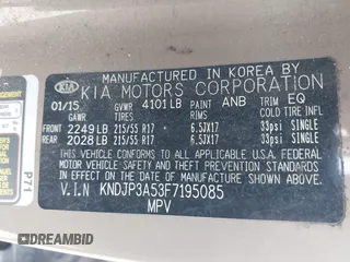 2015 Kia Soul + with VIN KNDJP3A53F7195085, listed as a IAAI auction lot 41962140 with 160,578 mi miles. Bid and sale history available at carsss.com. Image 9.