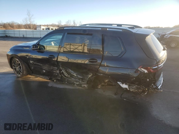 2024 BMW X7 M60i with VIN 5UX33EM09R9T49533, listed as a Copart auction lot 85370764 with 0 mi miles and Salvage Title. Bid and sale history available at carsss.com. Image 2.