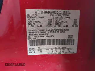 2002 Ford F-150 XLT with VIN 1FTRW08L42KB60054, listed as a IAAI auction lot 41867655 with 1 mi miles. Bid and sale history available at carsss.com. Image 9.