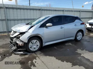 2025 Nissan LEAF S with VIN 1N4AZ1BV9SC561541, listed as a Copart auction lot 50654445 with 5,496 mi miles and Salvage Title. Bid and sale history available at carsss.com. Image 1.