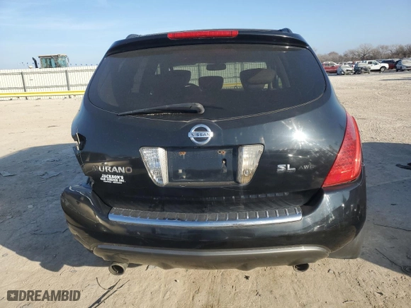 2006 Nissan Murano SL with VIN JN8AZ08W86W526213, listed as a Copart auction lot 85296834 with 202,884 mi miles and Salvage Title. Bid and sale history available at carsss.com. Image 6.