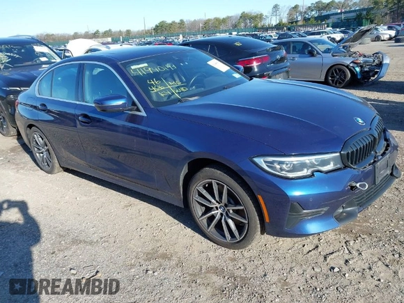 2020 BMW 3 Series 330i xDrive with VIN 3MW5R7J00L8B32413, listed as a IAAI auction lot 41940191 with 46,406 mi miles. Bid and sale history available at carsss.com. Image 1.