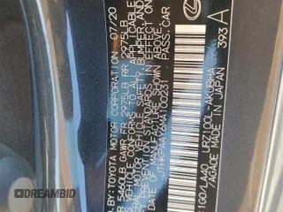 2021 Lexus LC 500h с VIN JTHKPAAY6MA100231, выставлен на аукционе Copart как лот 74352884 с пробегом 8 539 миль миль и Списание • Salvage title. История ставок и продаж доступна на DreamBid. Изображение 12.