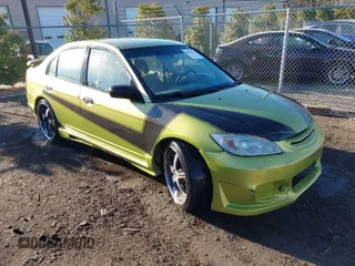 2004 Honda Civic VP with VIN 1HGES16334L006663, listed as a IAAI auction lot 41813852 with 293,368 mi miles. Bid and sale history available at carsss.com. Image 1.